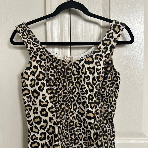 Vintage 90s Rampage Leopard Print Denim Mini Dress - Made in USA - Size S - Picture 2 of 11